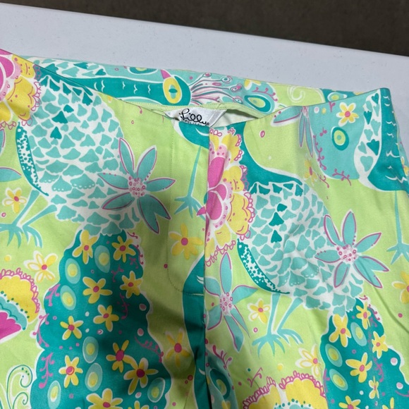 Lilly Pulitzer Peacock 🦚 Cotton Wide Leg Pant. Size 6 - Picture 5 of 11